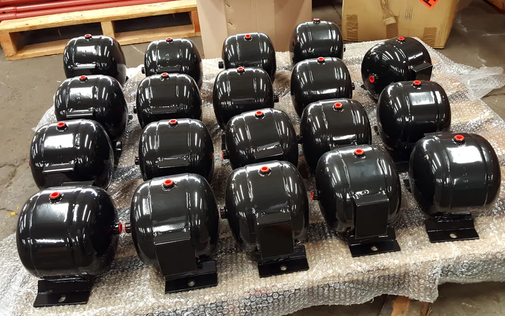 Custom air reservoirs ready for dispatch