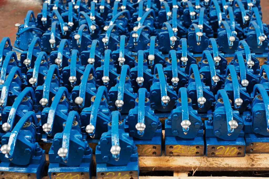 Railway handbrakes in production