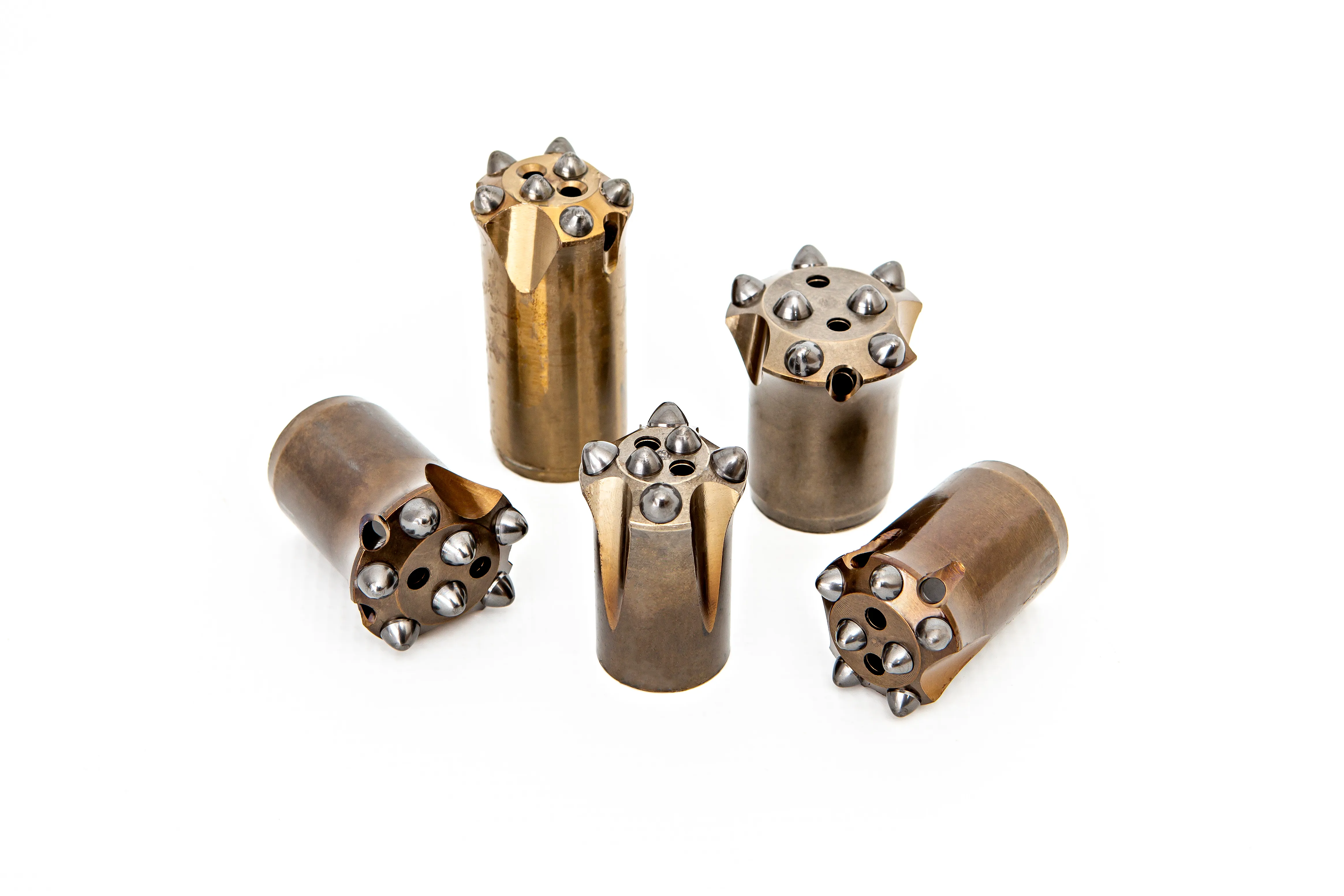 Pair of taper bits with carbide buttons